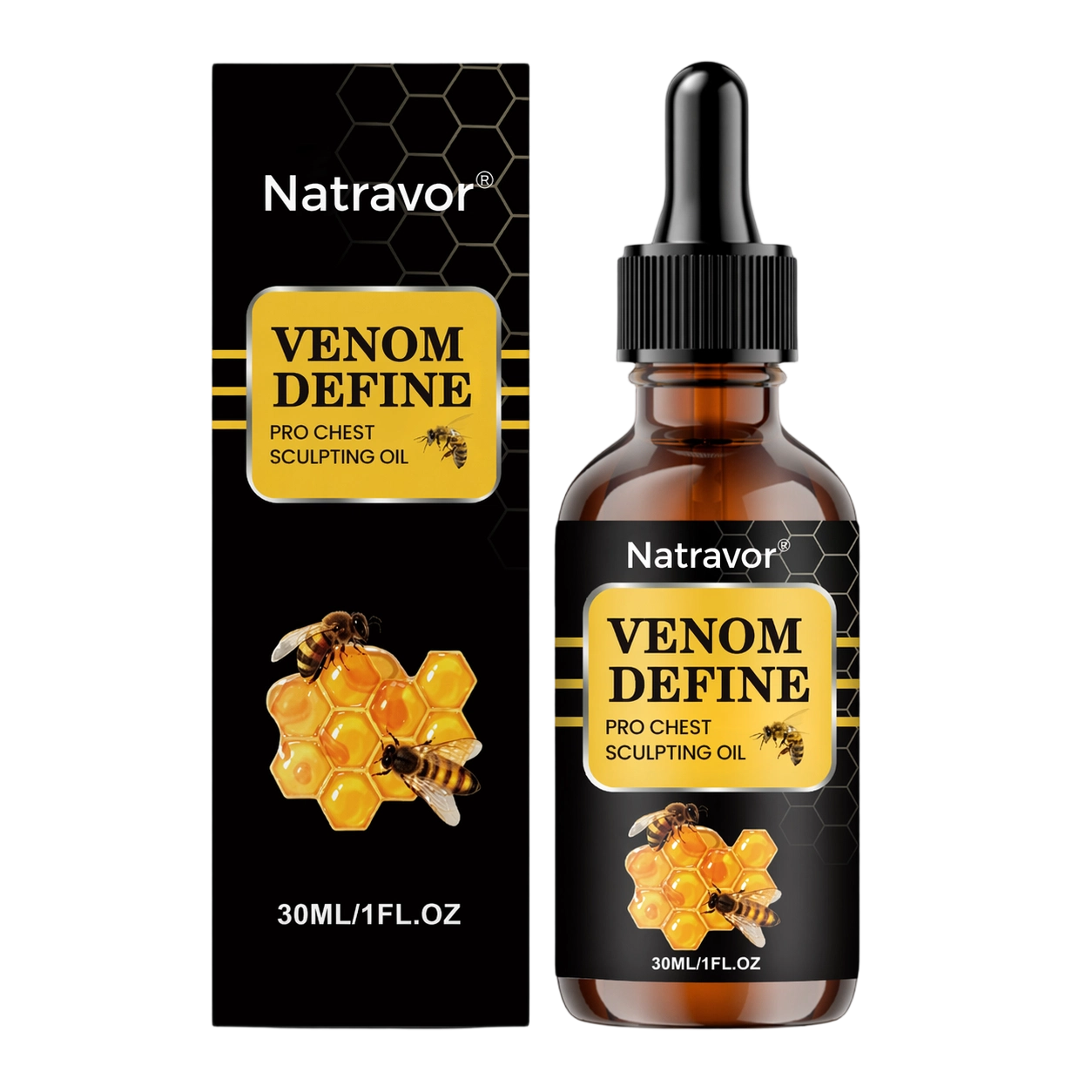 š„ MENāS CHEST-CONTOUR UPGRADEšŖ NatravorĀ® VenomDefine Pro Chest Sculpting Oil š Daily Bee Venom Support for a Firmer-Looking, More Defined Chestš„