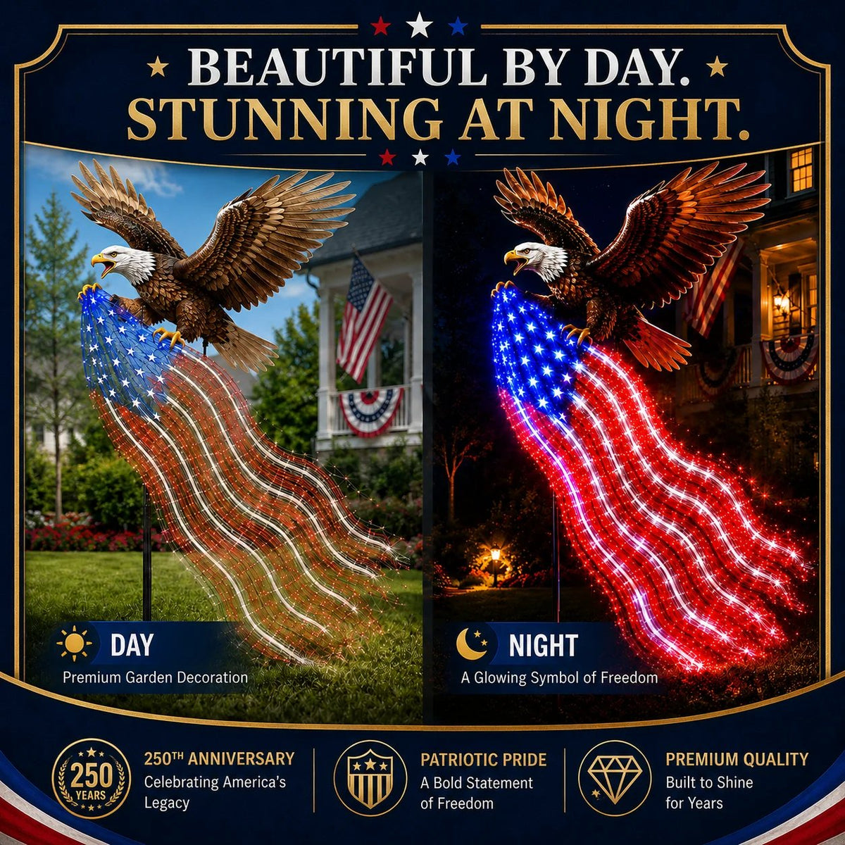 🦅 250th Anniversary Special – Eagle of Freedom Solar Garden Light