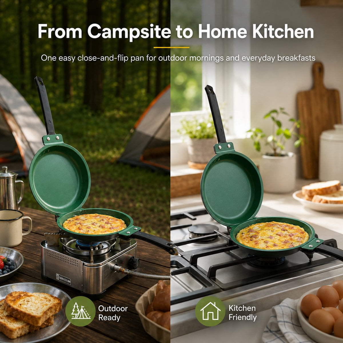 Double-Sided Camping Frying Pan