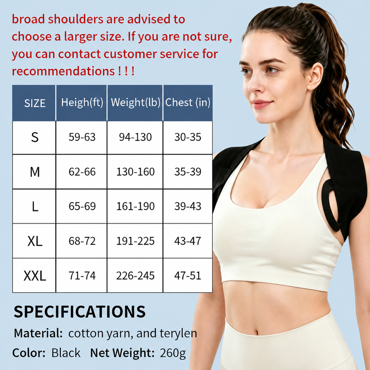 Posture Support Shoulder Straps - Elastic Back Support for Men & Women
