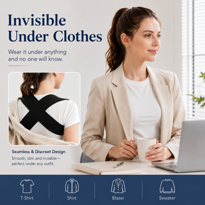 Posture Support Shoulder Straps - Elastic Back Support for Men & Women
