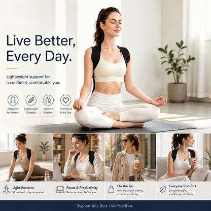 Posture Support Shoulder Straps - Elastic Back Support for Men & Women