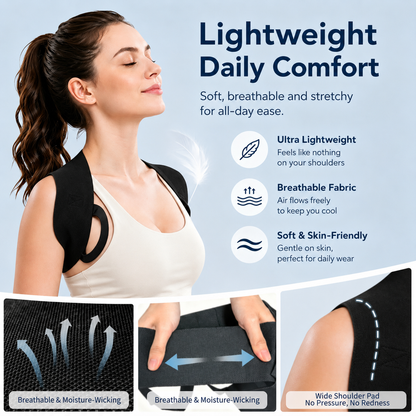 Posture Support Shoulder Straps - Elastic Back Support for Men & Women