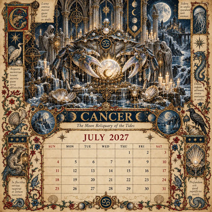 🔮 2027 Zodiac Grimoire Desk Calendar | 12 Medieval-Inspired Zodiac Artworks for Astrology & Gothic Art Lovers ✨