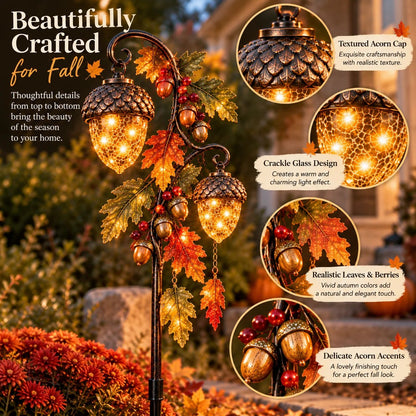 🍁 Autumn Acorn Glow™ – Solar Double Acorn Garden Stake Light🎁