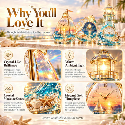 🌊🌊 Coastal Glow Crystal Clock Collection — Bring the Beauty of the Sea Home ✨