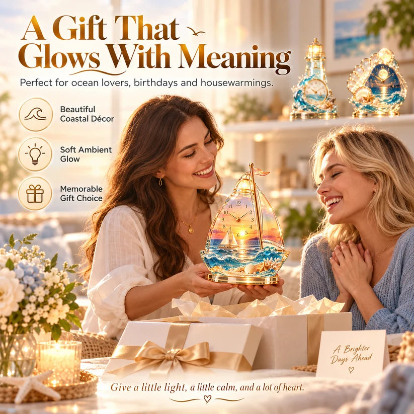 🌊🌊 Coastal Glow Crystal Clock Collection — Bring the Beauty of the Sea Home ✨