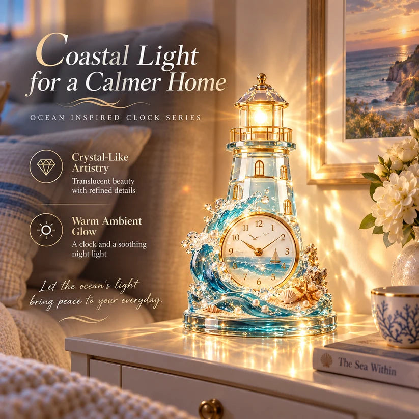 🌊🌊 Coastal Glow Crystal Clock Collection — Bring the Beauty of the Sea Home ✨