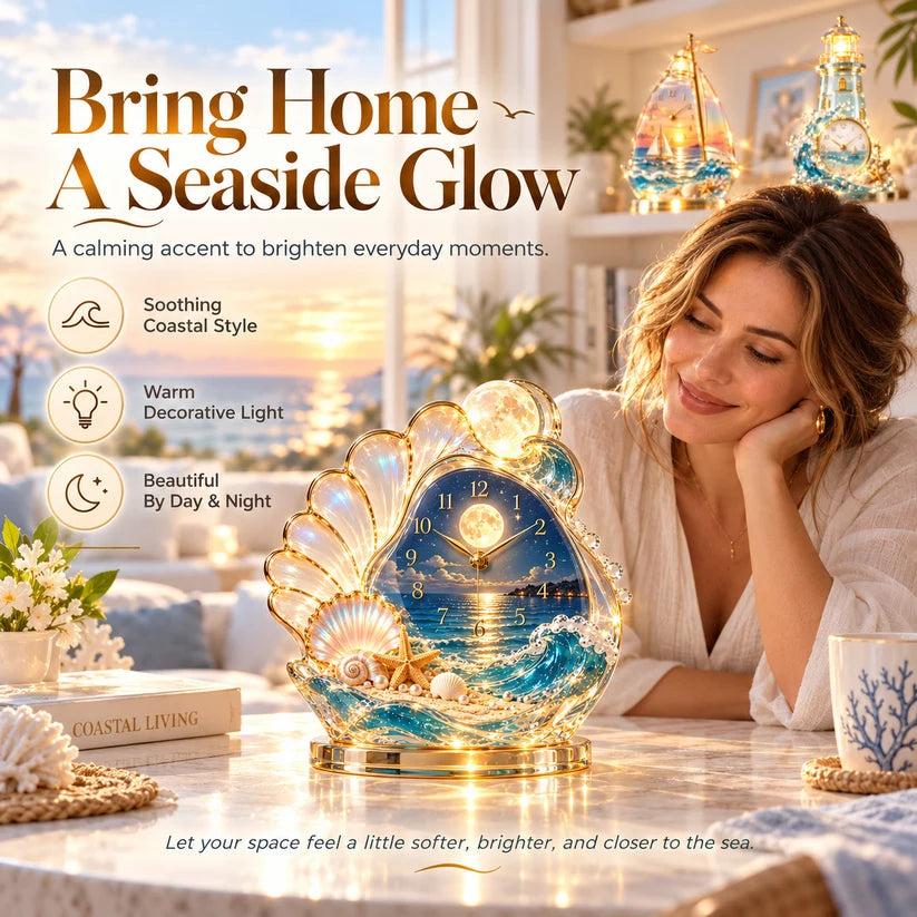 🌊🌊 Coastal Glow Crystal Clock Collection — Bring the Beauty of the Sea Home ✨