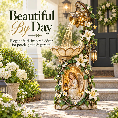 👼 Angel Starlight Garden Fountain™ – Faith-Inspired Lighted Outdoor Decor