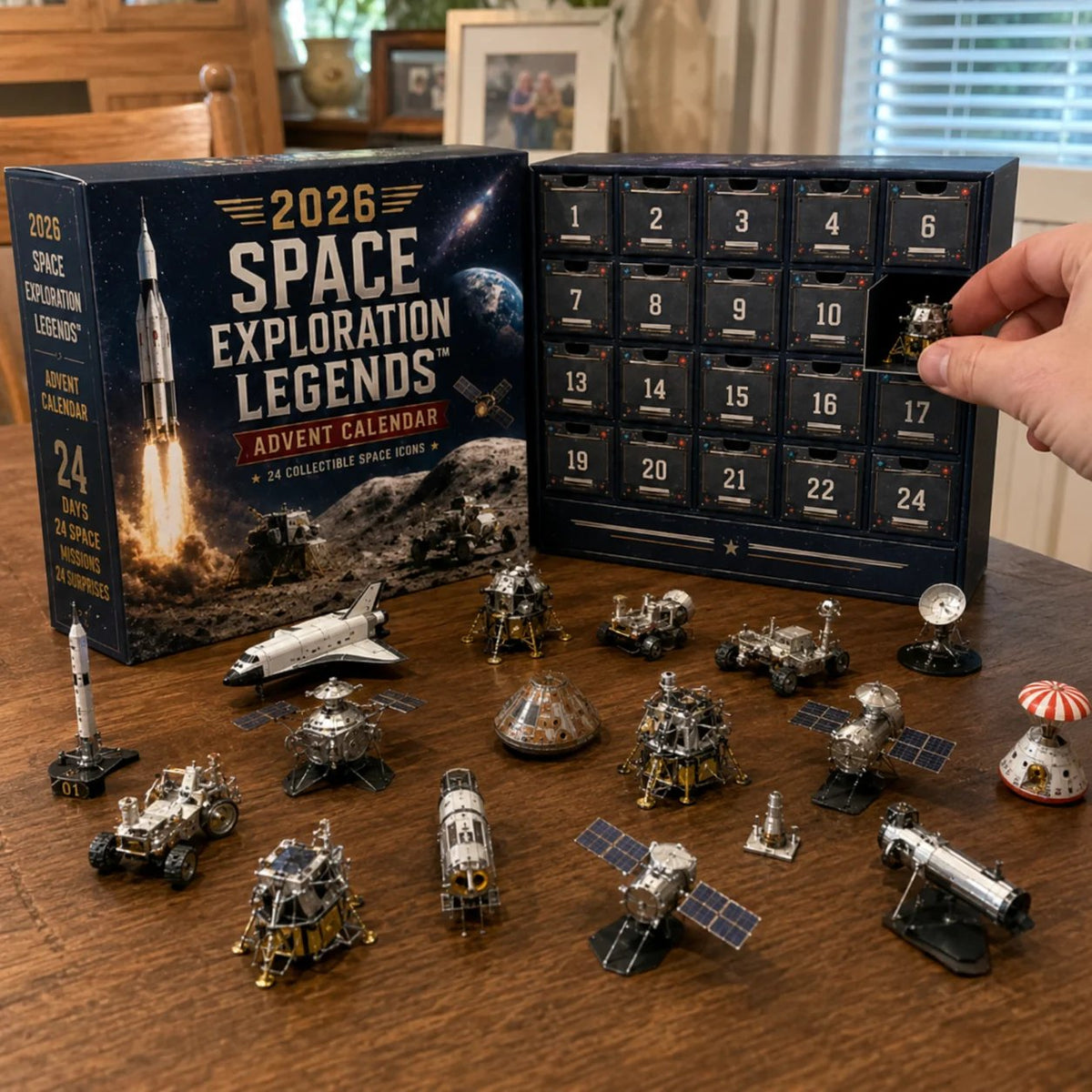 🔥50% Off Last Day🔥 - 2026 Space Exploration Legends Advent Calendar – 24 Days of Space Missions, 24 Collectible Surprises