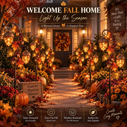 🍁 Autumn Acorn Glow™ – Solar Double Acorn Garden Stake Light🎁