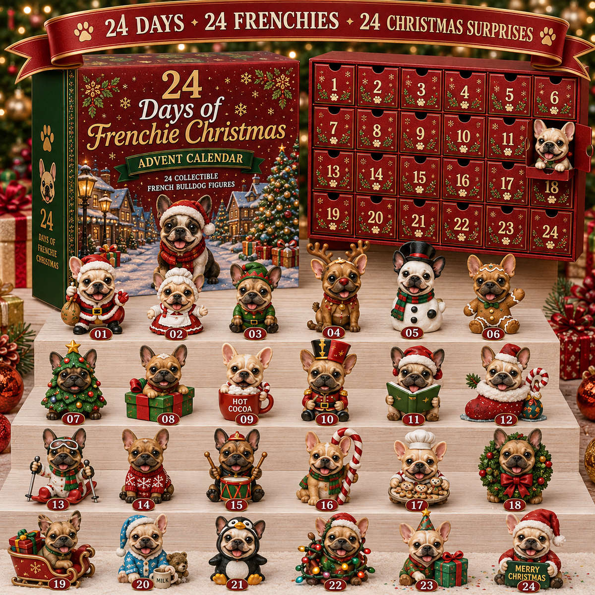 🎄🐶 2026 French Bulldog Advent Calendar – 24 Days of Frenchie Mischief
