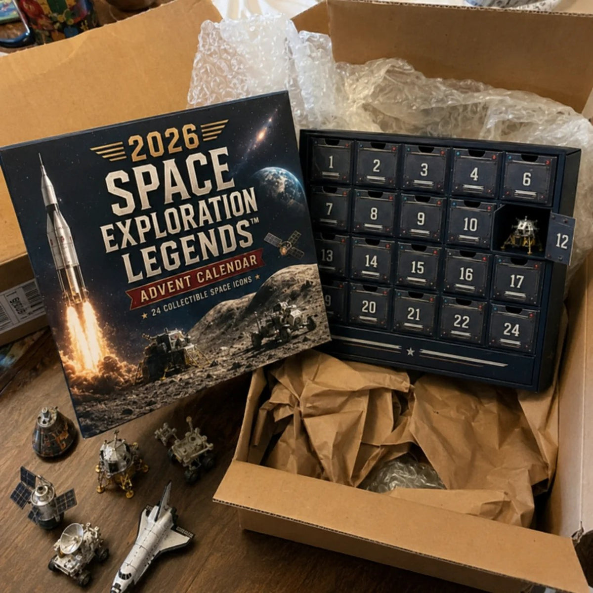 🔥50% Off Last Day🔥 - 2026 Space Exploration Legends Advent Calendar – 24 Days of Space Missions, 24 Collectible Surprises