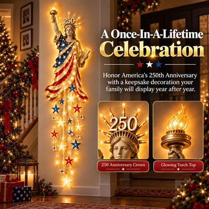 🗽 Liberty 250 Starfall Wall Glow – Patriotic Anniversary Lighted Keepsake