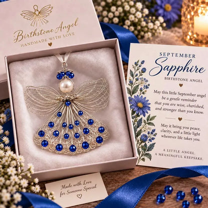 ⏳ Last Day 53% OFF – 👼Handmade Birthstone Angel Wire Ornament |12 Meaningful Birthstone Colors with Keepsake Card ✨