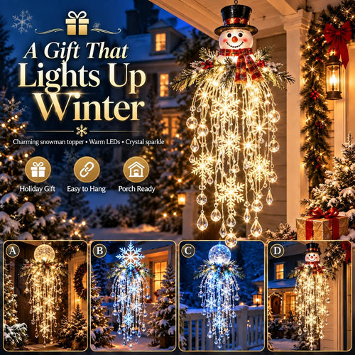 Crystal Cascade Christmas Light™ – Hanging Snowflake & Crystal LED Porch Décor ✨❄️