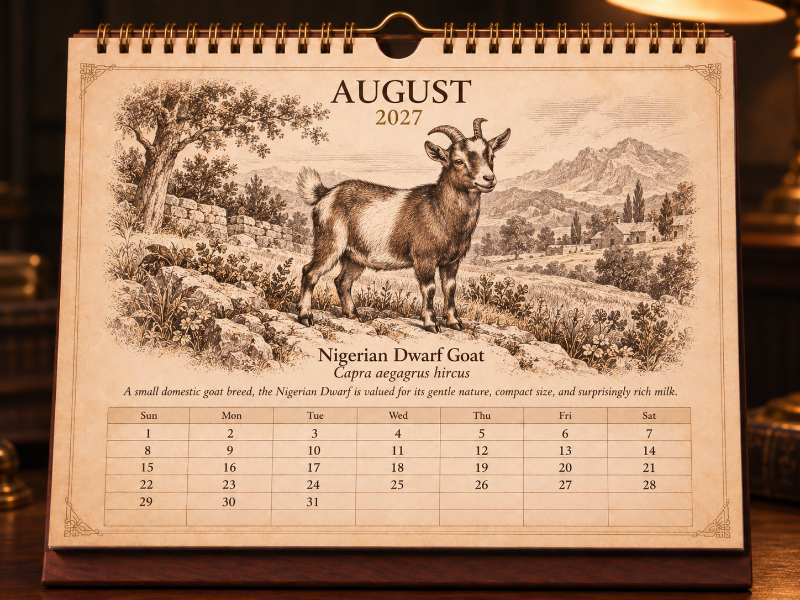 🐑Wild Sheep & Goats 2027 — Antique Natural History Desk Calendar📅