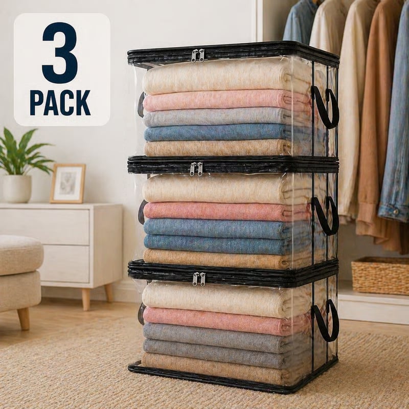 🎁 Sale 49% OFF📦Large Heavy-Duty Thick Plastic Clear Storage Bag for Clothes, Moving & Storage