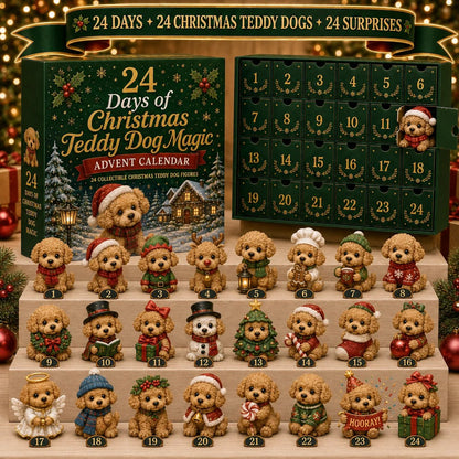 🐶 24 Days of Christmas Teddy Dog Magic Advent Calendar – 24 Collectible Holiday Puppy Surprises
