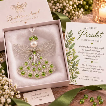 ⏳ Last Day 53% OFF – 👼Handmade Birthstone Angel Wire Ornament |12 Meaningful Birthstone Colors with Keepsake Card ✨