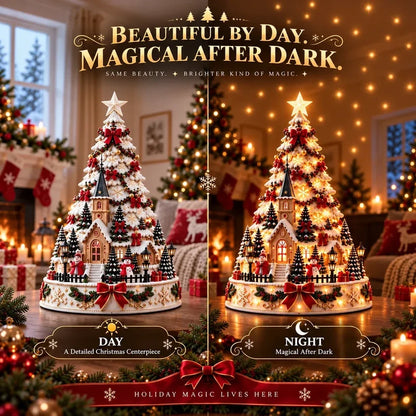 🎄Christmas Village Projection Centerpiece – 4 Themed Villages
