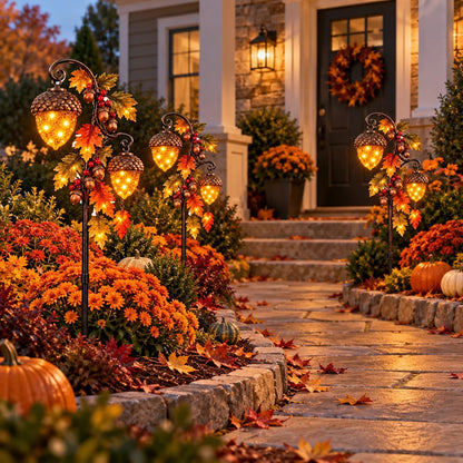 🍁 Autumn Acorn Glow™ – Solar Double Acorn Garden Stake Light🎁