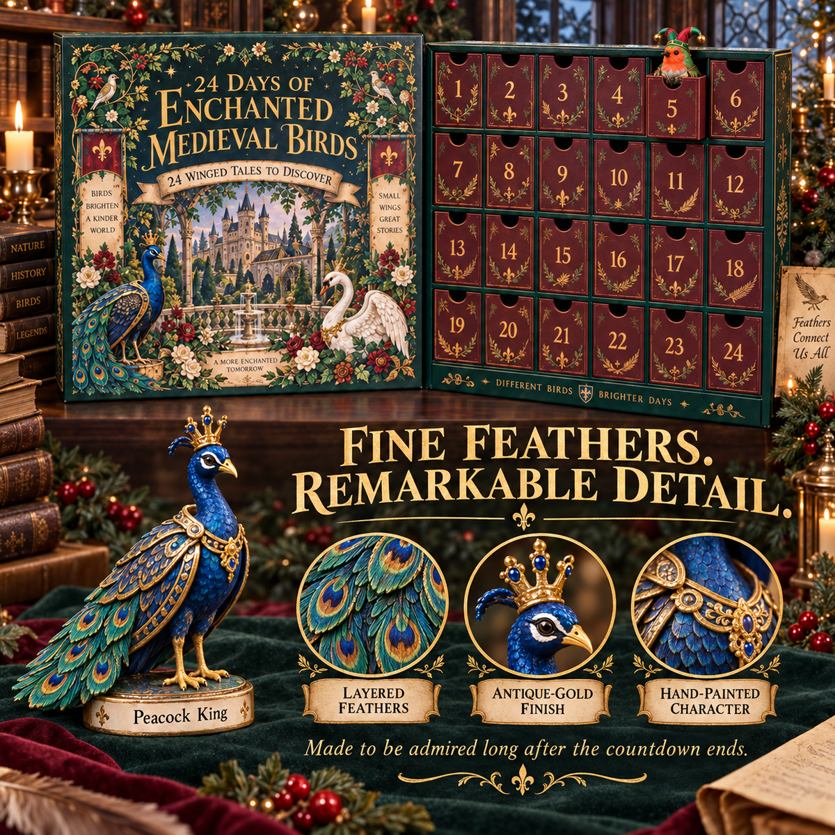 24 Days of Enchanted Medieval Birds Advent Calendar