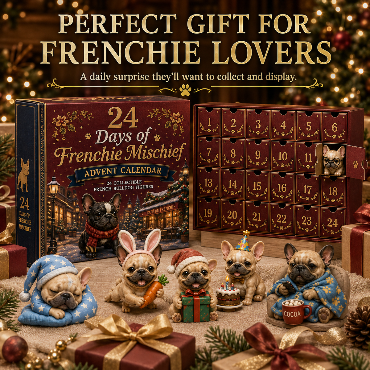 🎄🐶 2026 French Bulldog Advent Calendar – 24 Days of Frenchie Mischief