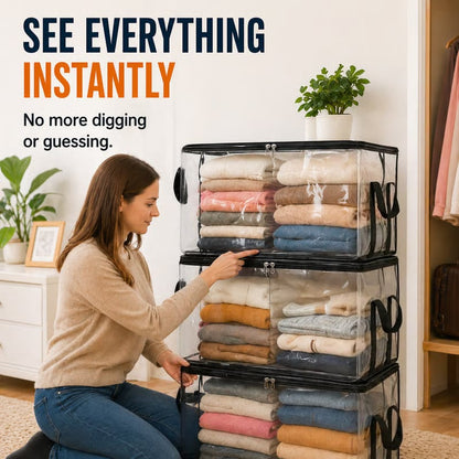 🎁 Sale 49% OFF📦Large Heavy-Duty Thick Plastic Clear Storage Bag for Clothes, Moving & Storage
