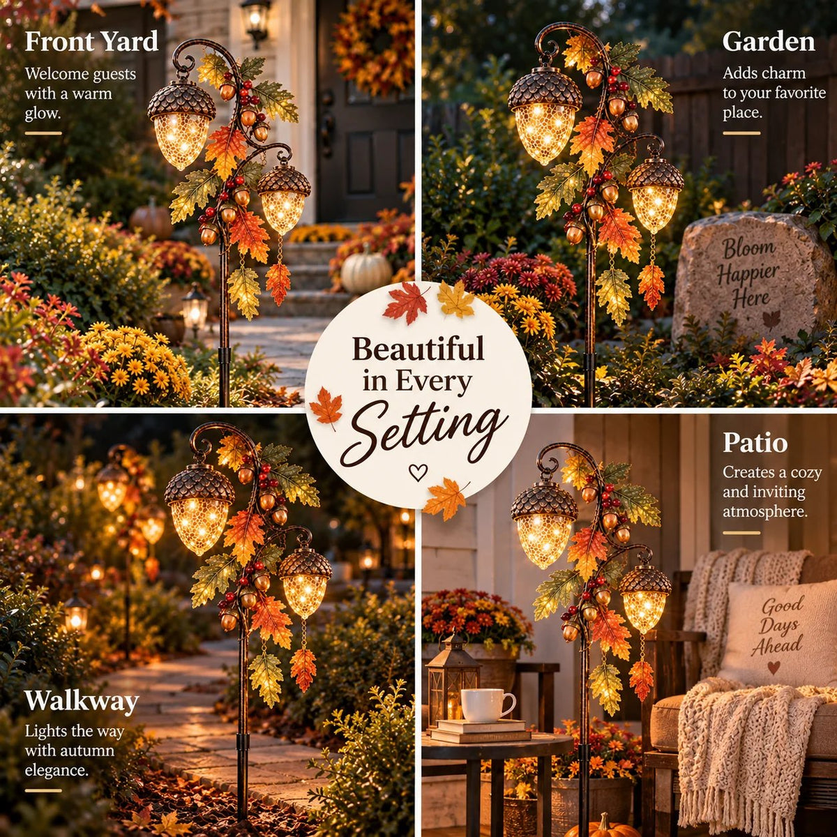 🍁 Autumn Acorn Glow™ – Solar Double Acorn Garden Stake Light🎁