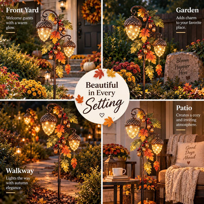 🍁 Autumn Acorn Glow™ – Solar Double Acorn Garden Stake Light🎁