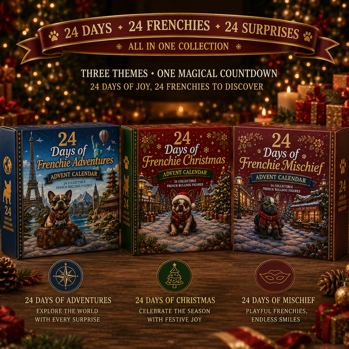 🎄🐶 2026 French Bulldog Advent Calendar – 24 Days of Frenchie Mischief