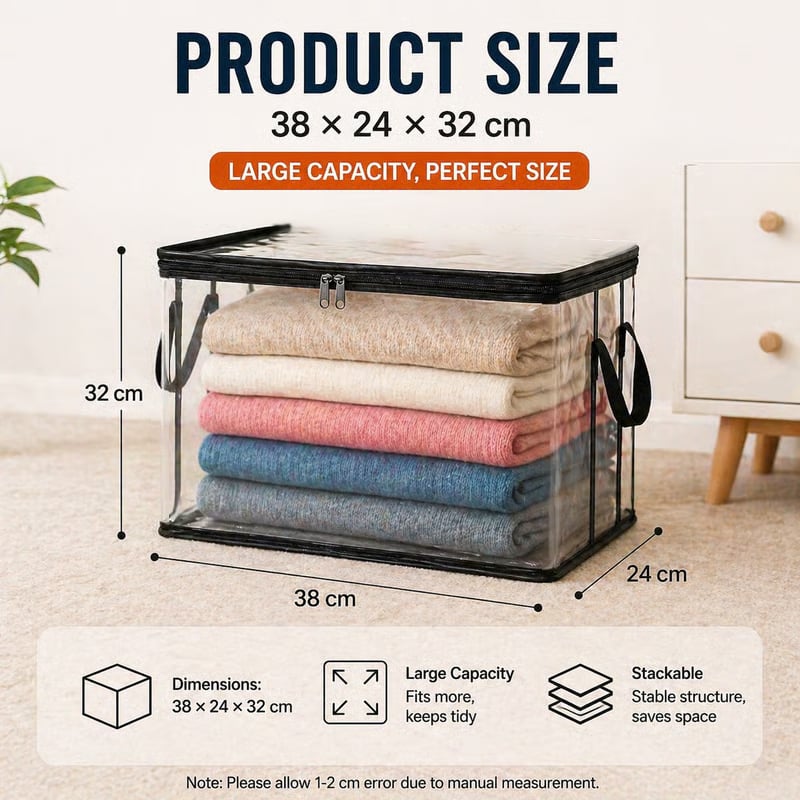 🎁 Sale 49% OFF📦Large Heavy-Duty Thick Plastic Clear Storage Bag for Clothes, Moving & Storage