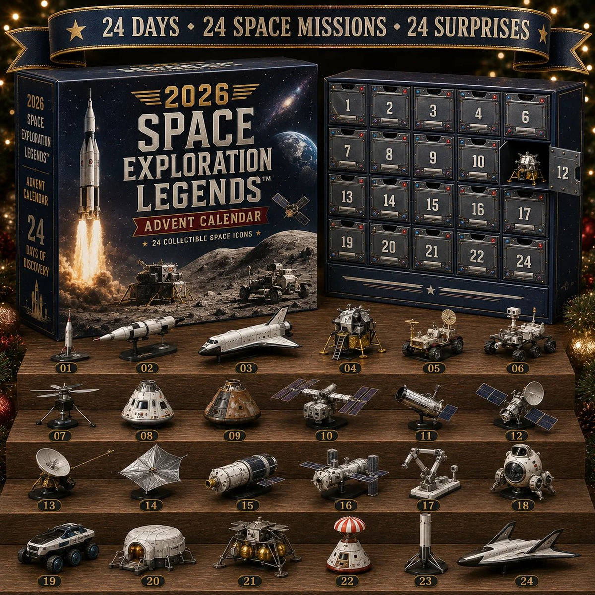 - 2026 Space Exploration Legends Advent Calendar – 24 Days of Space Missions, 24 Collectible Surprises