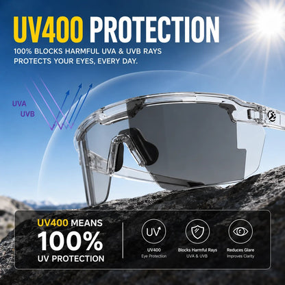 ☀️🕶️UV400 Photochromic Polarized Safety Glasses – 🥇Impact Resistant Outdoor Sports & Work Eyewear✨