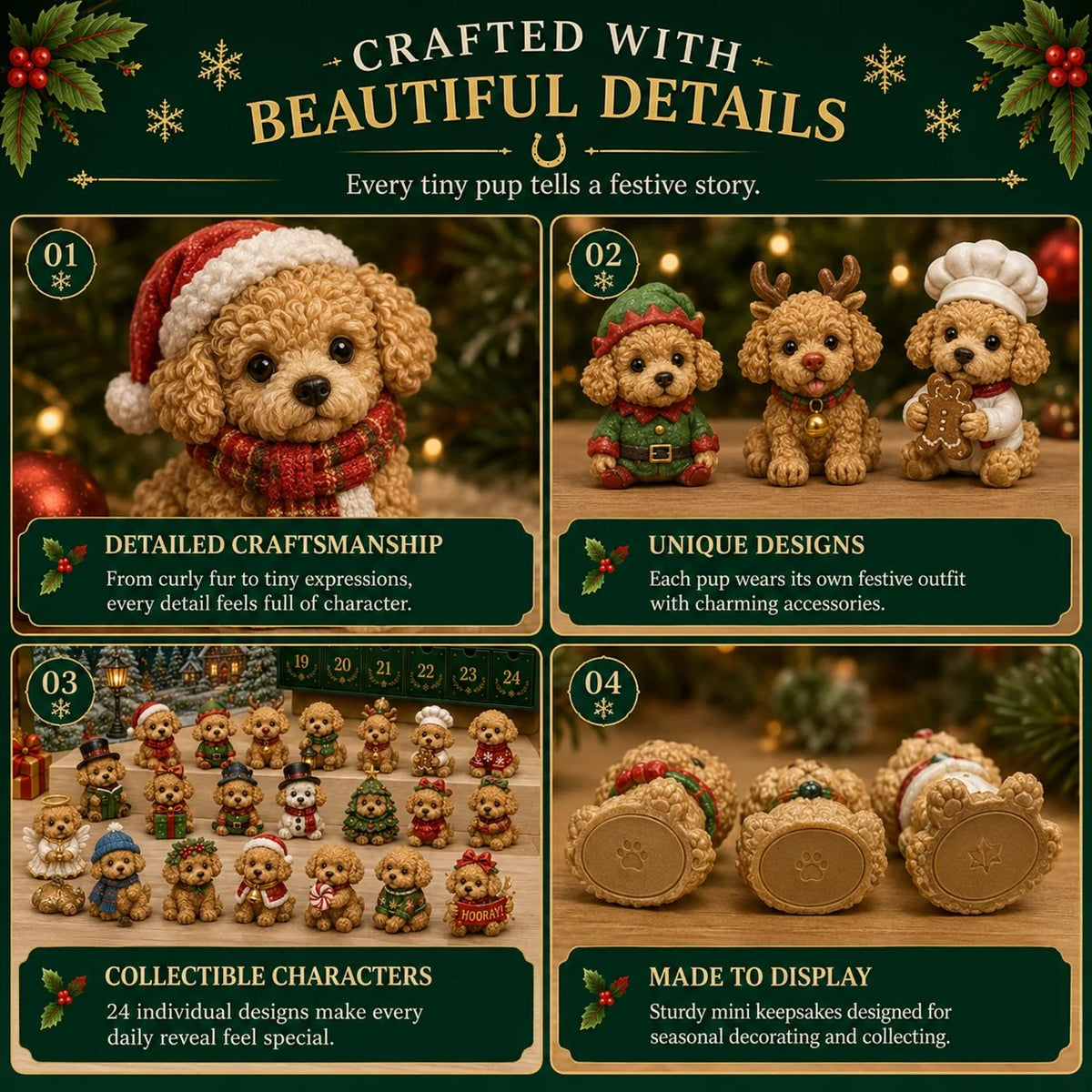 🐶 24 Days of Christmas Teddy Dog Magic Advent Calendar – 24 Collectible Holiday Puppy Surprises