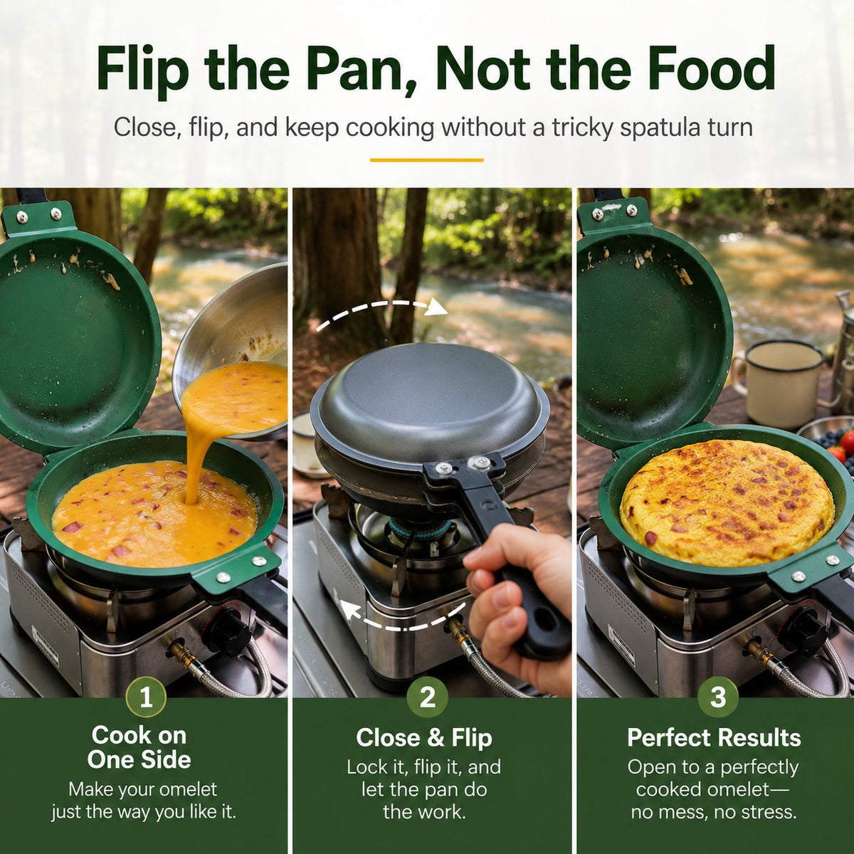 Double-Sided Camping Frying Pan