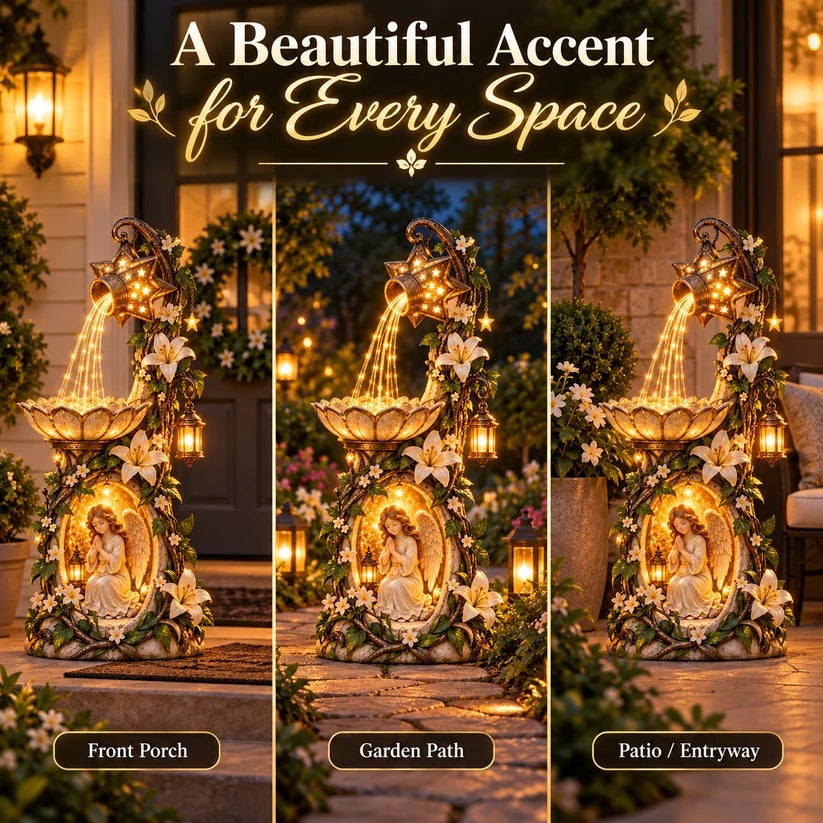 👼 Angel Starlight Garden Fountain™ – Faith-Inspired Lighted Outdoor Decor