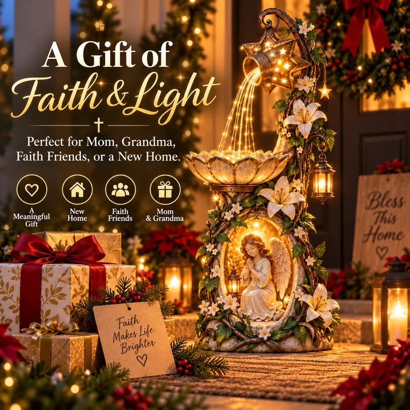 👼 Angel Starlight Garden Fountain™ – Faith-Inspired Lighted Outdoor Decor