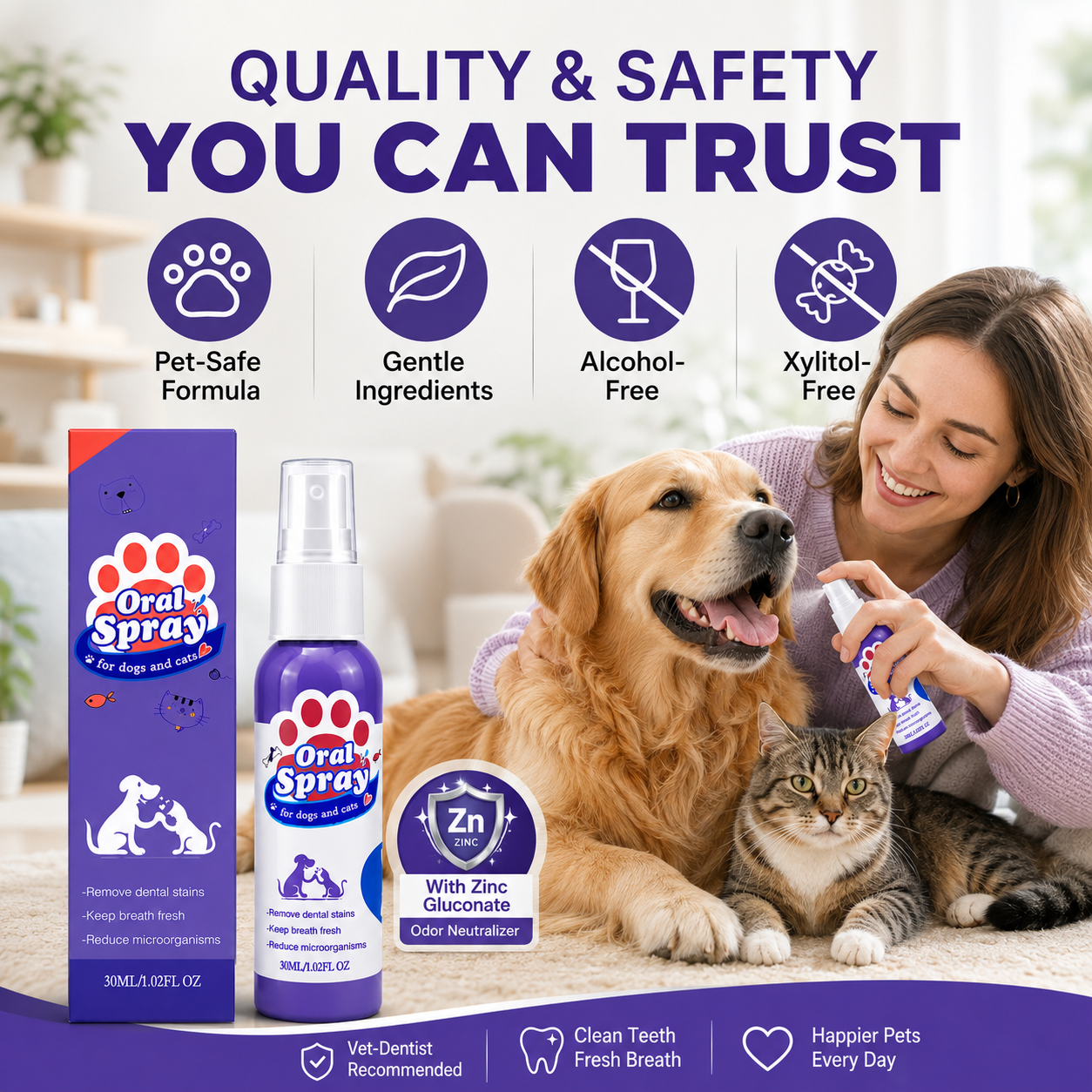 No-Brushing Pet Oral  Spray for Dogs & Cats🐾