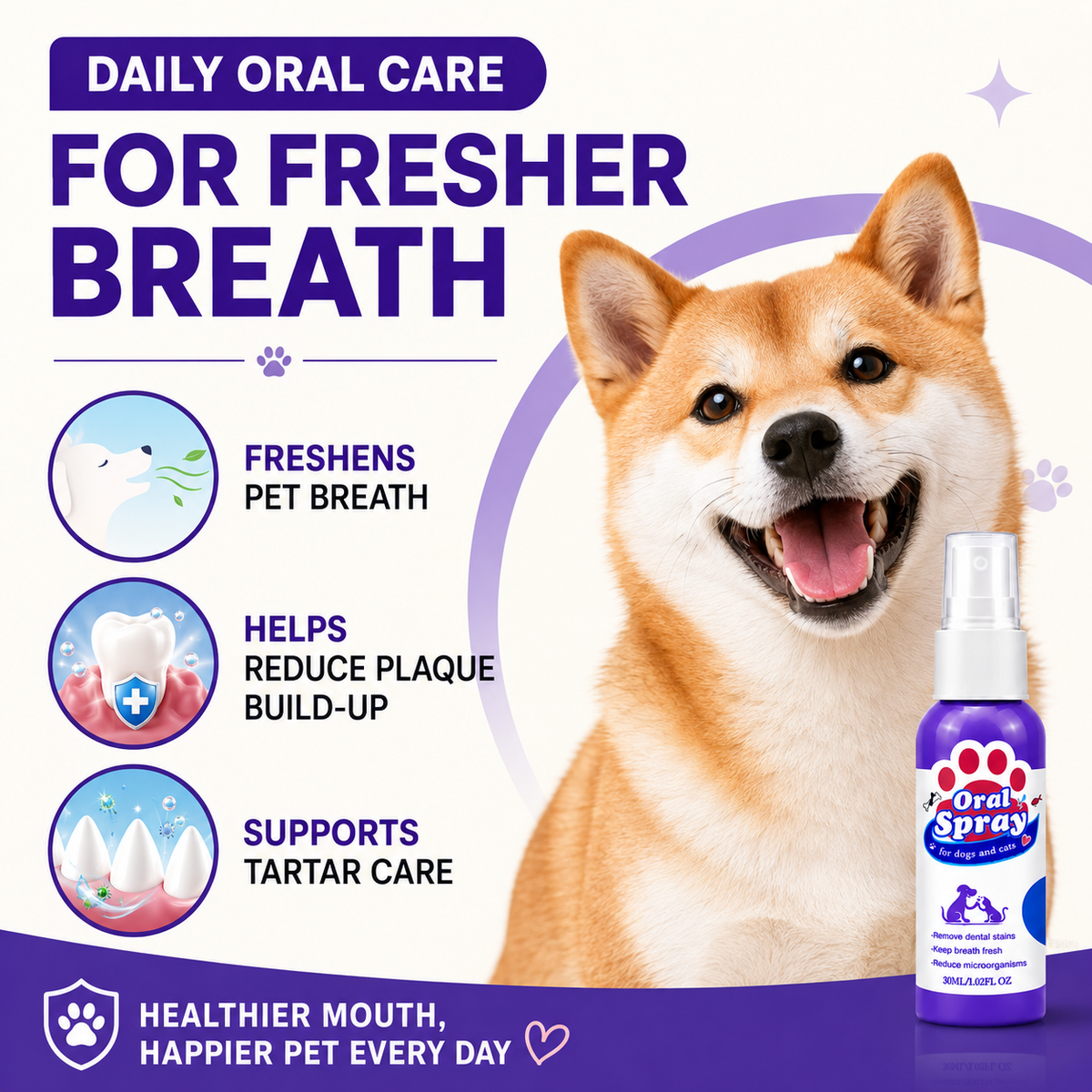 No-Brushing Pet Oral  Spray for Dogs & Cats🐾