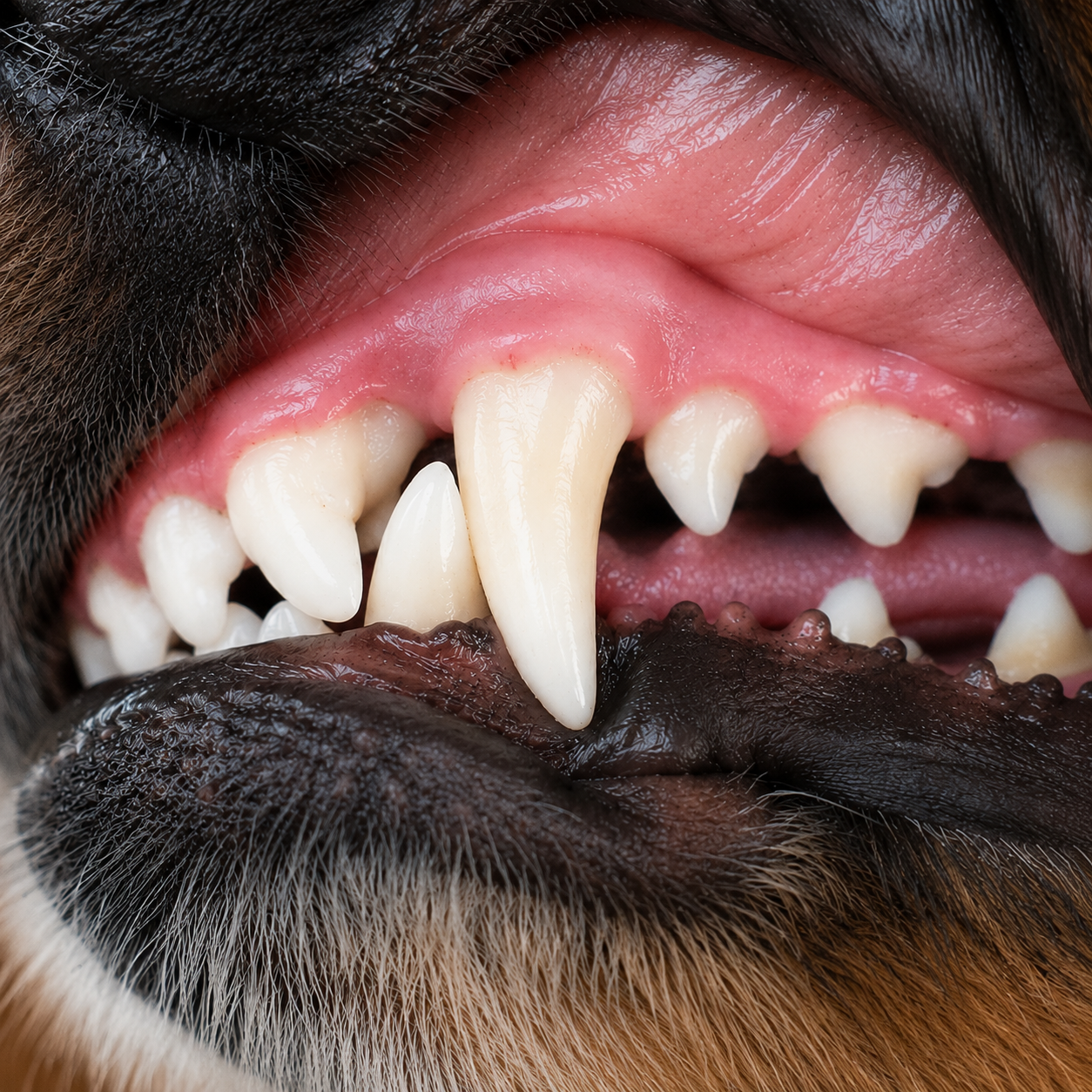 Dog teeth after oral care