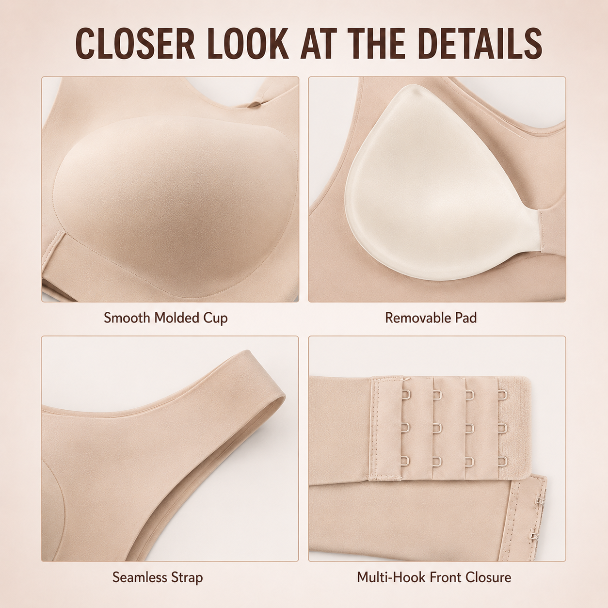 LAST DAY PROMOTION - 50% OFF Front Closure Cross-Back Wireless Posture Bra
