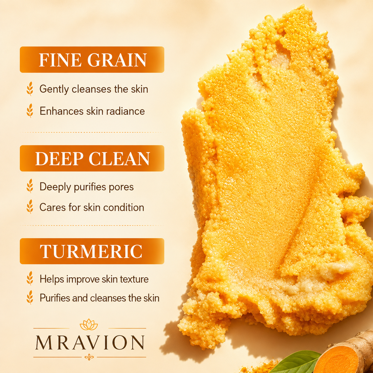✨ Turmeric Glow Scrub — Buff Away Dull, Rough Skin for a Softer, Smoother-Looking Glow 🧡