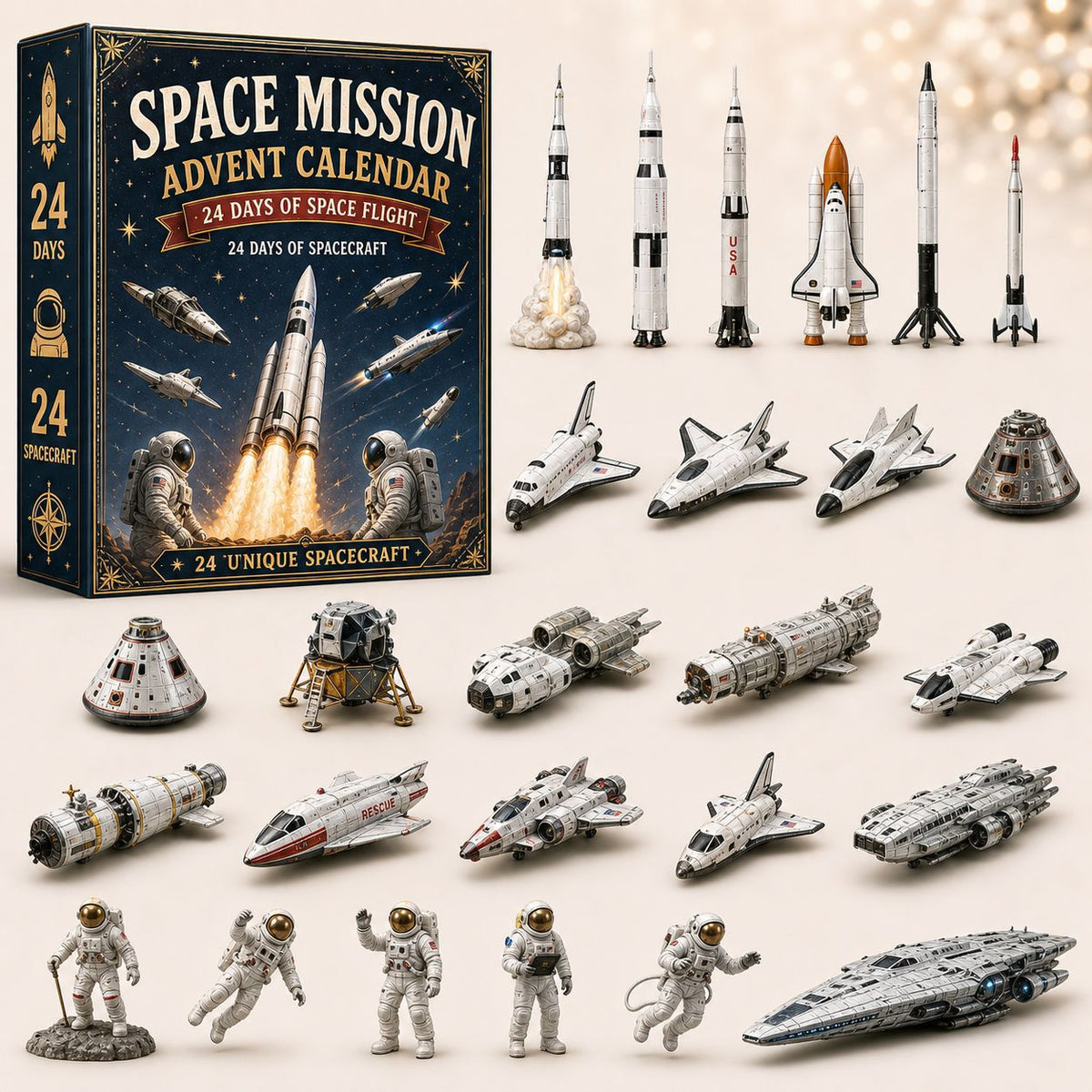 🔥50% Off Last Day🔥 - 2026 Space Exploration Legends Advent Calendar – 24 Days of Space Missions, 24 Collectible Surprises