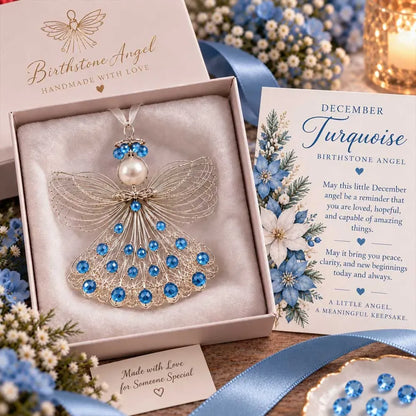 ⏳ Last Day 53% OFF – 👼Handmade Birthstone Angel Wire Ornament |12 Meaningful Birthstone Colors with Keepsake Card ✨