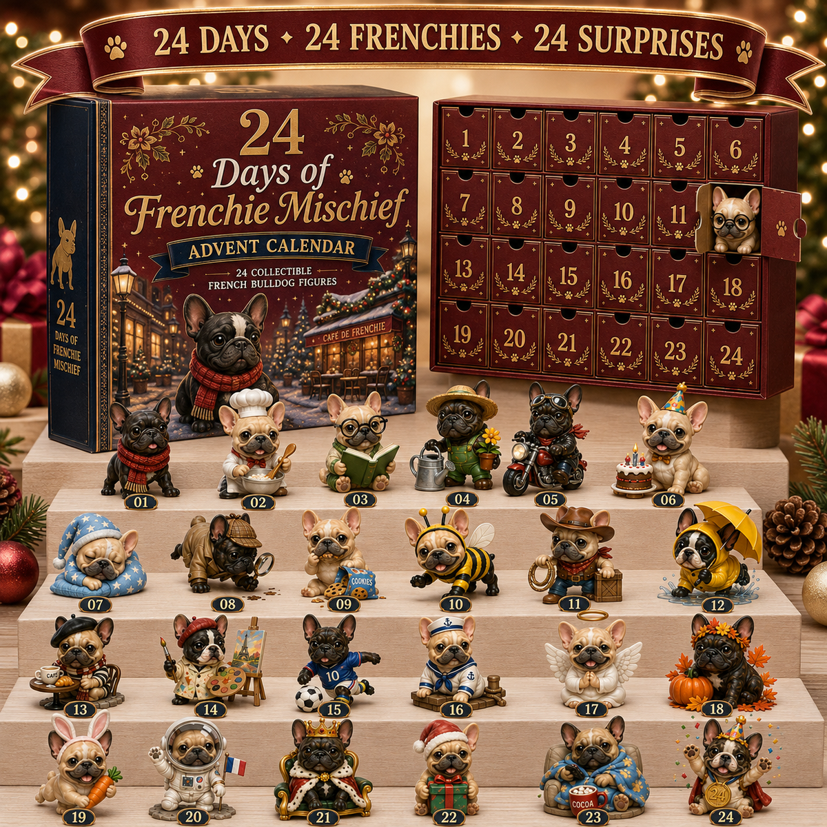 🎄🐶 2026 French Bulldog Advent Calendar – 24 Days of Frenchie Mischief