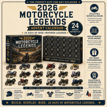 🔥50% Off Last Day🔥 - 2026 Motorcycle Legends Advent Calendar – 24 Days, 24 Mini Motorcycles, 24 Legendary Rides