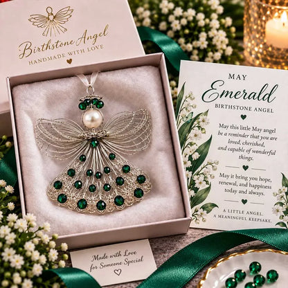 ⏳ Last Day 53% OFF – 👼Handmade Birthstone Angel Wire Ornament |12 Meaningful Birthstone Colors with Keepsake Card ✨